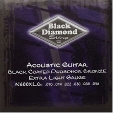 Black Diamond Black Coated Acoustic Guitar Strings